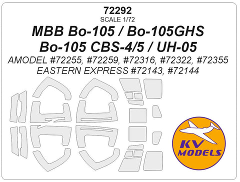 KVモデル 72292 1/72 MBB Bo-105 / Bo-105GHS / Bo-105 CBS-4 / Bo-105 CBS-5 / UH-05 (Aモデル/イースタンエクスプレス)