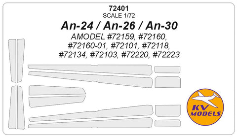 KVモデル 72401 1/72 An-24 / An-24B / An-24T / An-24RT / An-26 初期型/後期型 / An-26RR / An-26RT / An-26Z / An-30 / An-30D (Aモデル)