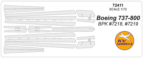 KVモデル 72411 1/72 ボーイング 737-800 (BPK #7218, #7219)