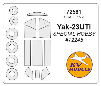 KVモデル 72581 1/72 Yak-23UTI (スペシャルホビー #72245) + ホイール キャノピーマスキングシート