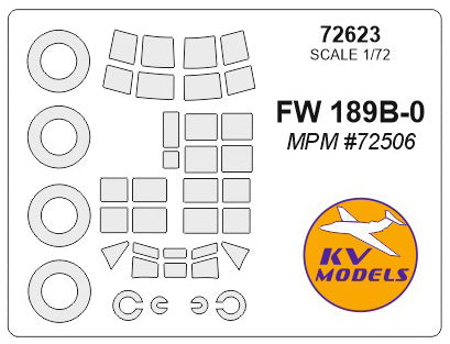 KVモデル 72623 1/72 FW 189B-0 (MPM #72506) + ホイール キャノピーマスキングシート