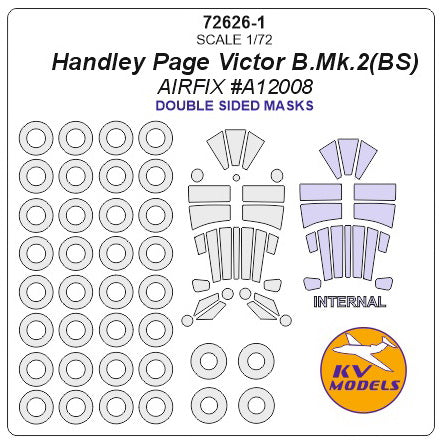 KVモデル 72626-1 1/72 ハンドレページビクター B.Mk.2(BS) - (エアフィックス) - 内外両面 masks +ホイール キャノピーマスキングシート