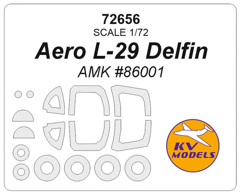 KVモデル 72656 1/72 L-29 デルフィン (AMK #86001) + ホイール キャノピーマスキングシート