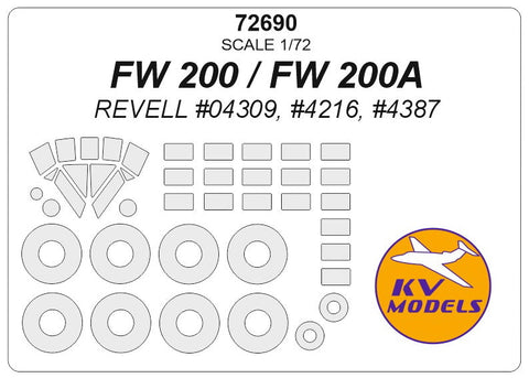 KVモデル 72690 1/72 FW 200A (レベル #04309) + ホイール キャノピーマスキングシート