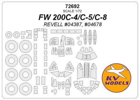 KVモデル 72692 1/72 FW 200C-4 / FW 200C-5 / FW 200C-8 (レベル) + ホイール キャノピーマスキングシート