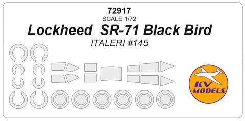 KVモデル 72917 1/72 ロッキード SR-71 ブラックバード (イタレリ #145) + ホイール キャノピーマスキングシート