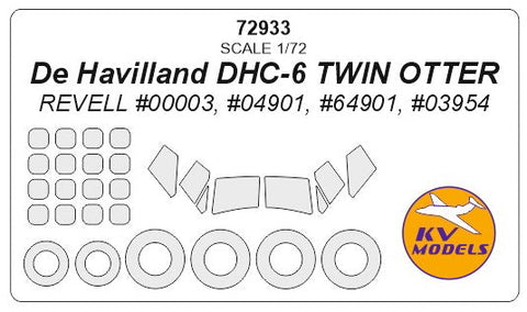 KVモデル 72933 1/72 デ・ハビランド DHC-6 ツイン・オッター (レベル) + ホイール キャノピーマスキングシート