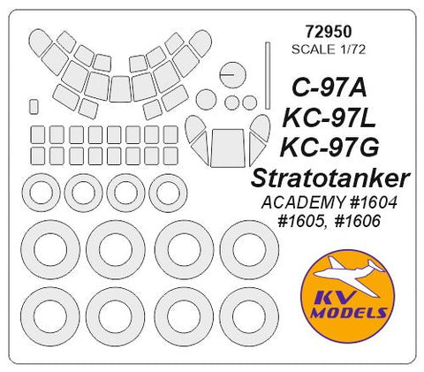 KVモデル 72950 1/72 ボーイング KC-97L/G / C-97A ストラトフレイター (アカデミー) + ホイール キャノピーマスキングシート