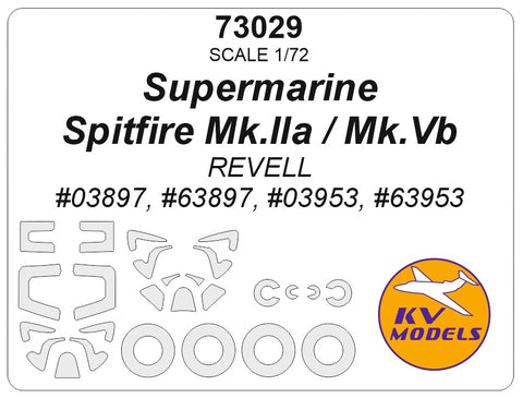 KVモデル 73029 1/72 スーパーマリン スピットファイア Mk.Iia / Mk.Vb (レベル #03897等) + ホイールマスク (レベル用)