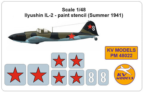 KVモデル PM48022 1/48 イリューシン IL-2 - paint stencil (Autumn 1941)