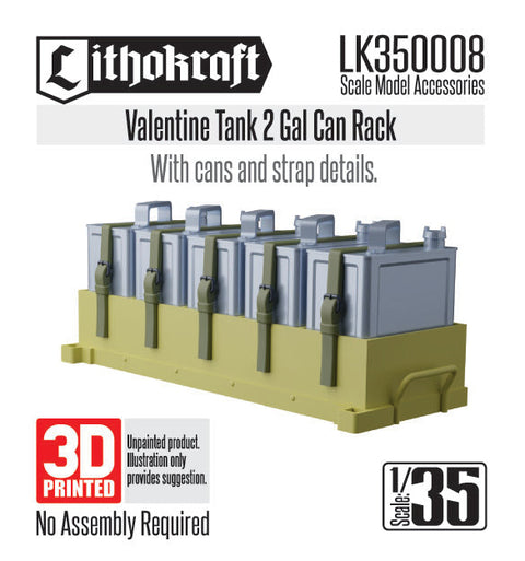 リソクラフト LK350008 1/35 WWII イギリス バレンタイン歩兵戦車用 2ガロン缶ラック(タミヤ35352用)