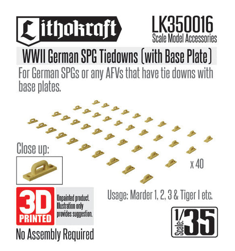 リソクラフト LK350016 1/35 WWII ドイツ 自走砲用タイダウン ベースプレート付 (40個入)