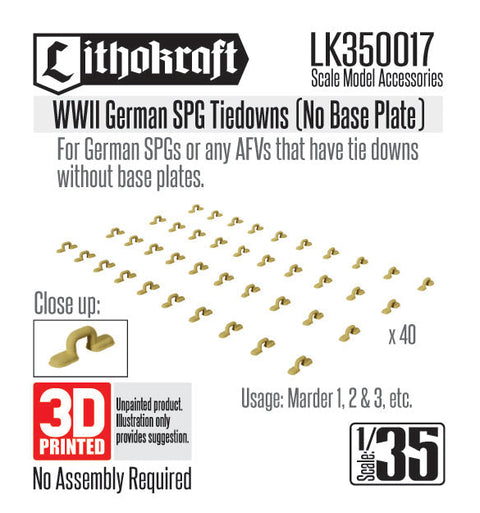 リソクラフト LK350017 1/35 WWII ドイツ 自走砲用タイダウン ベースプレートなし (40個入)