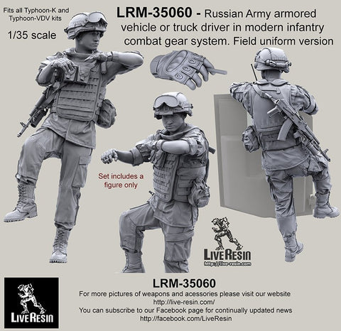 ライブレジン LRM-35060 1/35 現用 ロシア陸軍 装甲車/トラックドライバー コンバットギアシステムセット13 フィールドユニフォームバージョン 各タイフーン装輪装甲車用