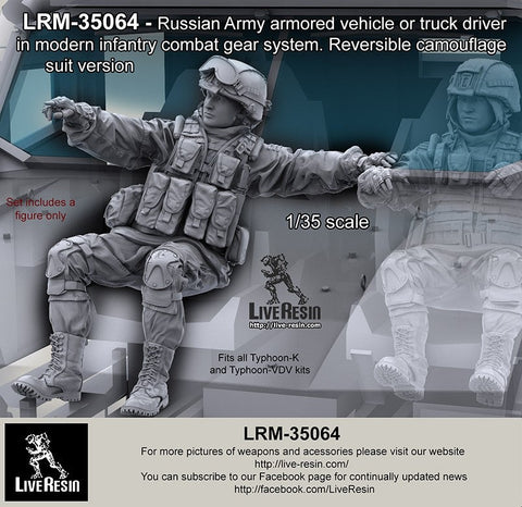 ライブレジン LRM-35064 1/35 現用 ロシア陸軍 装甲車/トラック 士官 コンバットギアシステムセット17 リバーシブルカモフラージュバージョン 各タイフーン装輪装甲車用