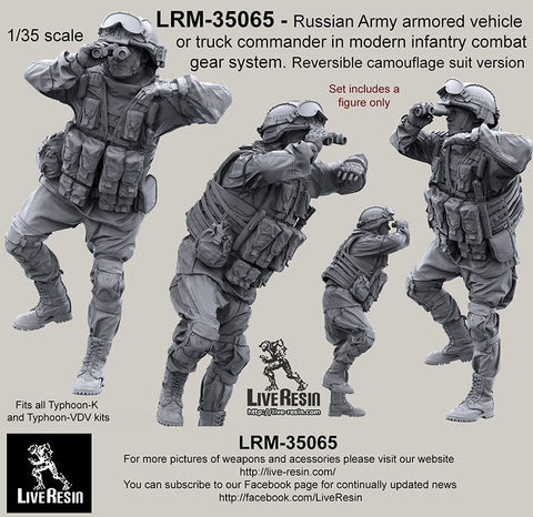 ライブレジン LRM-35065 1/35 現用 ロシア陸軍 装甲車/トラック 士官 コンバットギアシステムセット18 リバーシブルカモフラージュバージョン 各タイフーン装輪装甲車用