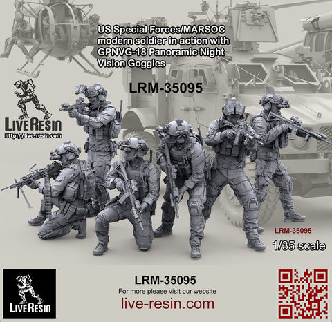 ライブレジン LRM35095 1/35 アメリカ海兵隊特殊作戦コマンド MARSOC インアクション w/GPNVG18 ナイトビジョン 6