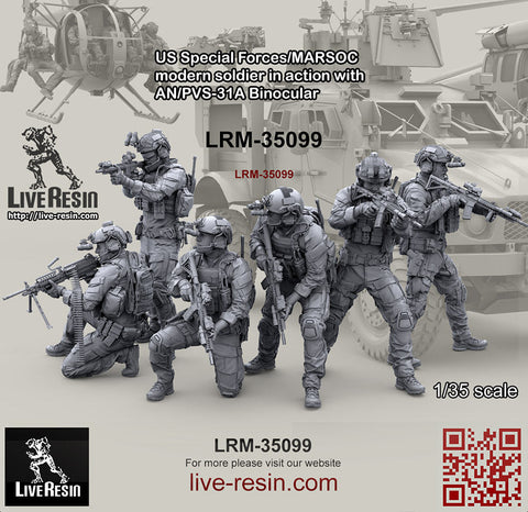 ライブレジン LRM35099 1/35 アメリカ海兵隊特殊作戦コマンド MARSOC インアクション w/AN/PVS31A 1 ナイトビジョン 4