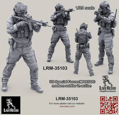 ライブレジン LRM35103 1/35 アメリカ海兵隊特殊作戦コマンド MARSOC インアクション 2(1体)