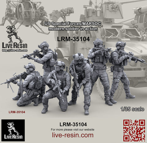 ライブレジン LRM35104 1/35 アメリカ海兵隊特殊作戦コマンド MARSOC インアクション 3(1体)
