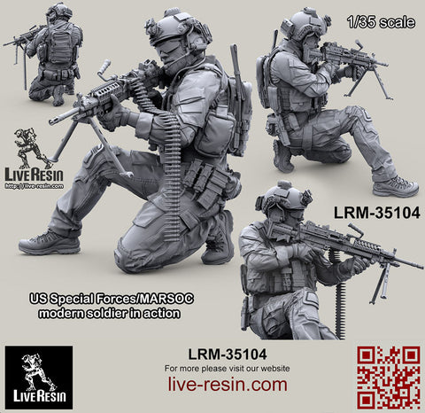 ライブレジン LRM35104 1/35 アメリカ海兵隊特殊作戦コマンド MARSOC インアクション 3(1体)
