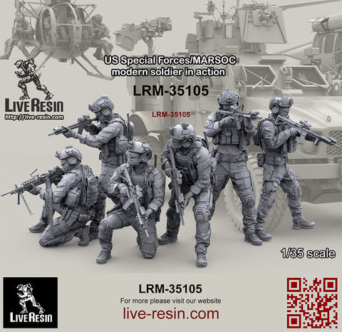 ライブレジン LRM35105 1/35 アメリカ海兵隊特殊作戦コマンド MARSOC インアクション 4(1体)
