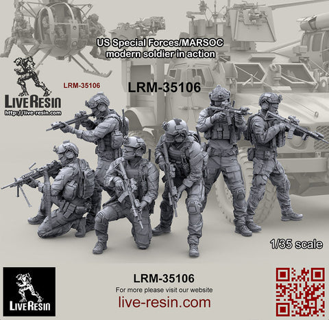 ライブレジン LRM35106 1/35 アメリカ海兵隊特殊作戦コマンド MARSOC インアクション 5(1体)