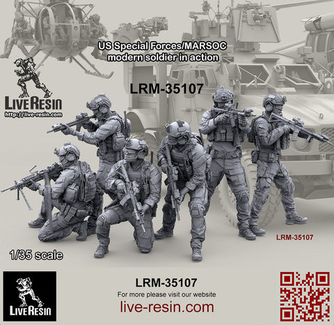 ライブレジン LRM35107 1/35 アメリカ海兵隊特殊作戦コマンド MARSOC インアクション 6(1体)
