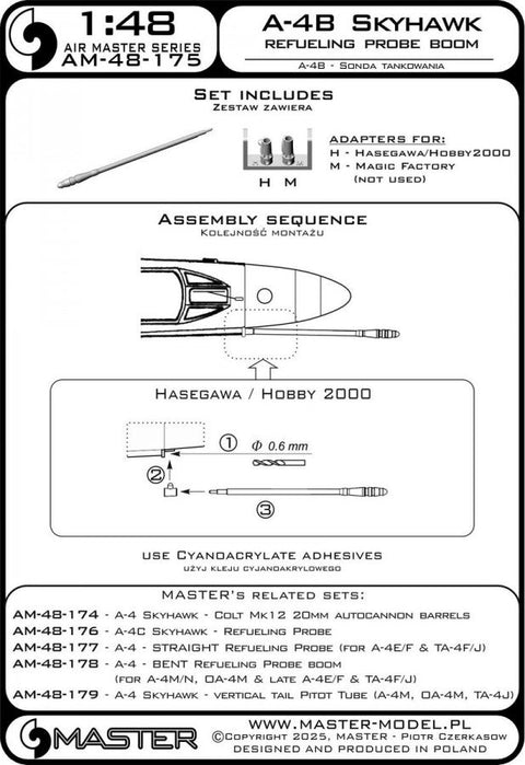 マスター AM-48-175 1/48 A-4B スカイホーク - 給油プローブ ブーム