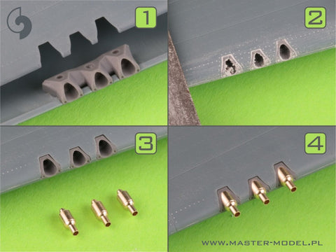 マスター AM-48-180 1/48 カーチス P-40 E - ガンサイト& ピトー管 & ブローニング .50 ブラストチューブ エデュアルドモデル キット用アダプター