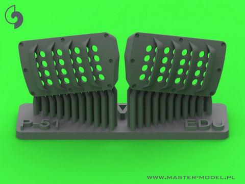 マスター AM-48-187 1/48 P-51 マスタング - キャブレター エアフィルター カバー - RAF ルーバー タイプ - バージョン A (エデュアルド用)