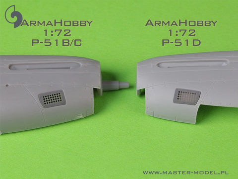 マスター AM-72-171 1/72 P-51 マスタング - キャブレターエアフィルターカバー - 標準穴タイプ (アロマホビー用)