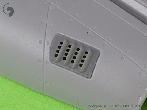 マスター AM-72-172 1/72 P-51 マスタング - キャブレター エアフィルター カバー - RAF ルーバータイプ - バージョン A (アロマホビー用)