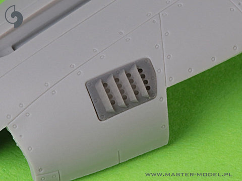 マスター AM-72-172 1/72 P-51 マスタング - キャブレター エアフィルター カバー - RAF ルーバータイプ - バージョン A (アロマホビー用)