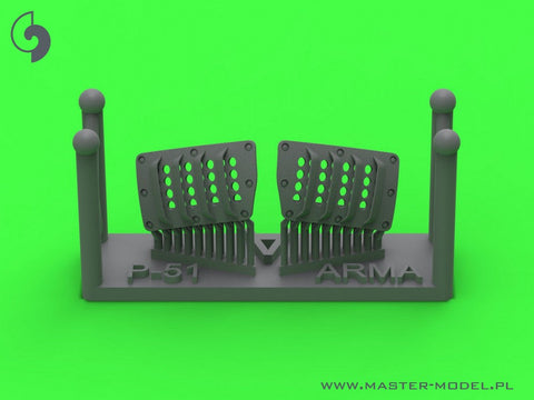 マスター AM-72-172 1/72 P-51 マスタング - キャブレター エアフィルター カバー - RAF ルーバータイプ - バージョン A (アロマホビー用)