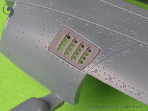 マスター AM-72-175 1/72 P-51 マスタング - キャブレター エアフィルター カバー - RAF ルーバー タイプ - バージョン A (エデュアルド用)