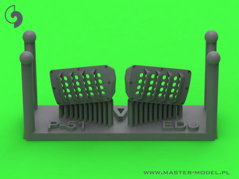 マスター AM-72-175 1/72 P-51 マスタング - キャブレター エアフィルター カバー - RAF ルーバー タイプ - バージョン A (エデュアルド用)