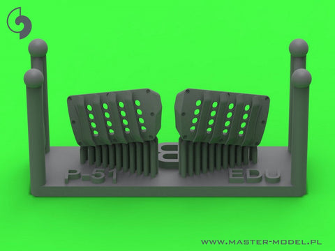 マスター AM-72-176 1/72 P-51 マスタング - キャブレター エアフィルター カバー - RAF ルーバー タイプ - バージョン B (エデュアルド用)