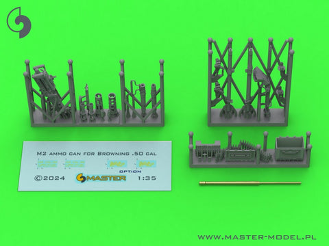 マスター GM-35-064 1/35 ブローニング M2HB .50 口径 (12.7mm) M3 三脚付き機関銃 - WWII型 (M2 弾薬箱付き)