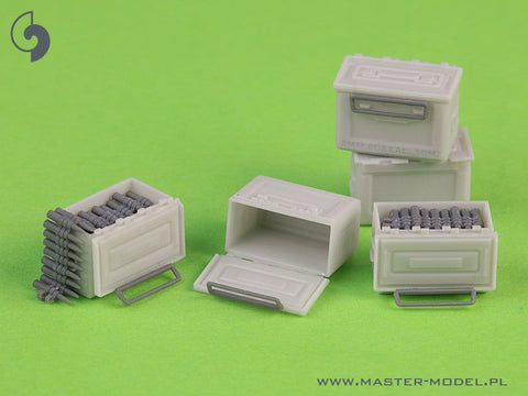 マスター GM-35-067 1/35 ブローニング M2 .50 口径機関銃用 M2 弾薬箱 - WWII型 (6個) オープン
