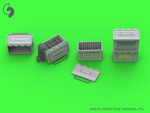 マスター GM-35-067 1/35 ブローニング M2 .50 口径機関銃用 M2 弾薬箱 - WWII型 (6個) オープン