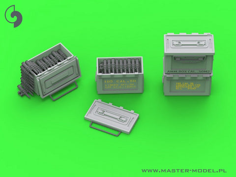 マスター GM-35-067 1/35 ブローニング M2 .50 口径機関銃用 M2 弾薬箱 - WWII型 (6個) オープン