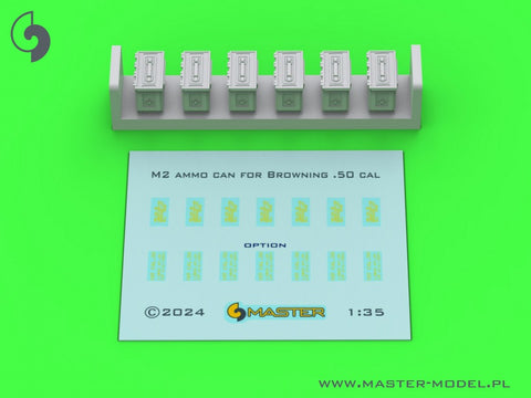 マスター GM-35-068 1/35 ブローニング M2 .50 口径機関銃用 M2 弾薬箱 - WWII型 (6個) クローズ