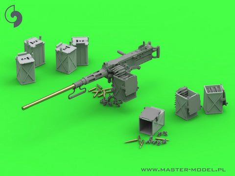 マスター GM-35-069 1/35 ブローニング M2HB .50 cal (12,7mm) - タンクマウント - WWII 初期バージョン (D69820 クレイドル スモール50 弾薬缶 D68375)