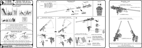 マスター GM-35-069 1/35 ブローニング M2HB .50 cal (12,7mm) - タンクマウント - WWII 初期バージョン (D69820 クレイドル スモール50 弾薬缶 D68375)