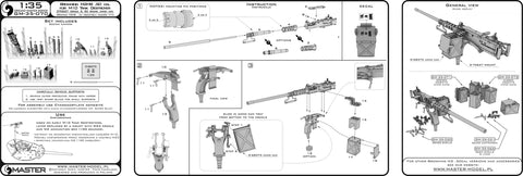 マスター GM-35-070 1/35 ブローニング M2HB .50 cal (12,7mm) - M10 駆逐戦車 (D70627 cradle with スモール50 弾薬缶 D68375)