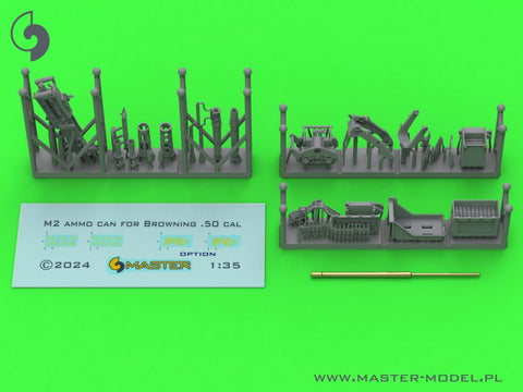 マスター GM-35-073 1/35 ブローニング M2HB .50 cal (12,7mm) - M49 リングマウント用 (D40721 キャリッジ/D40733 クレイドル/D40731 修理済み弾薬缶 or D90078 トレイ)