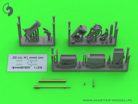 マスター GM-35-087 1/35 ブローニング M1919 A4 .30 cal (7,62mm) - 対空M20 マウント (M3 スチュアート) or D7431 cradle (M3スカウトカー用)