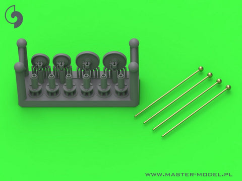 マスター GM-72-043 1/72 ドイツ車両の車幅表示器 (Sd.Kfz. 221, 222, 223, 231, 232, 233, 234, 247, 250, 251, 263用) - 4個セット