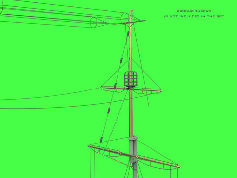 マスター SM-350-117 1/350 SMS フィリブス マスト、ヤード、その他パーツ(トランぺッター用)